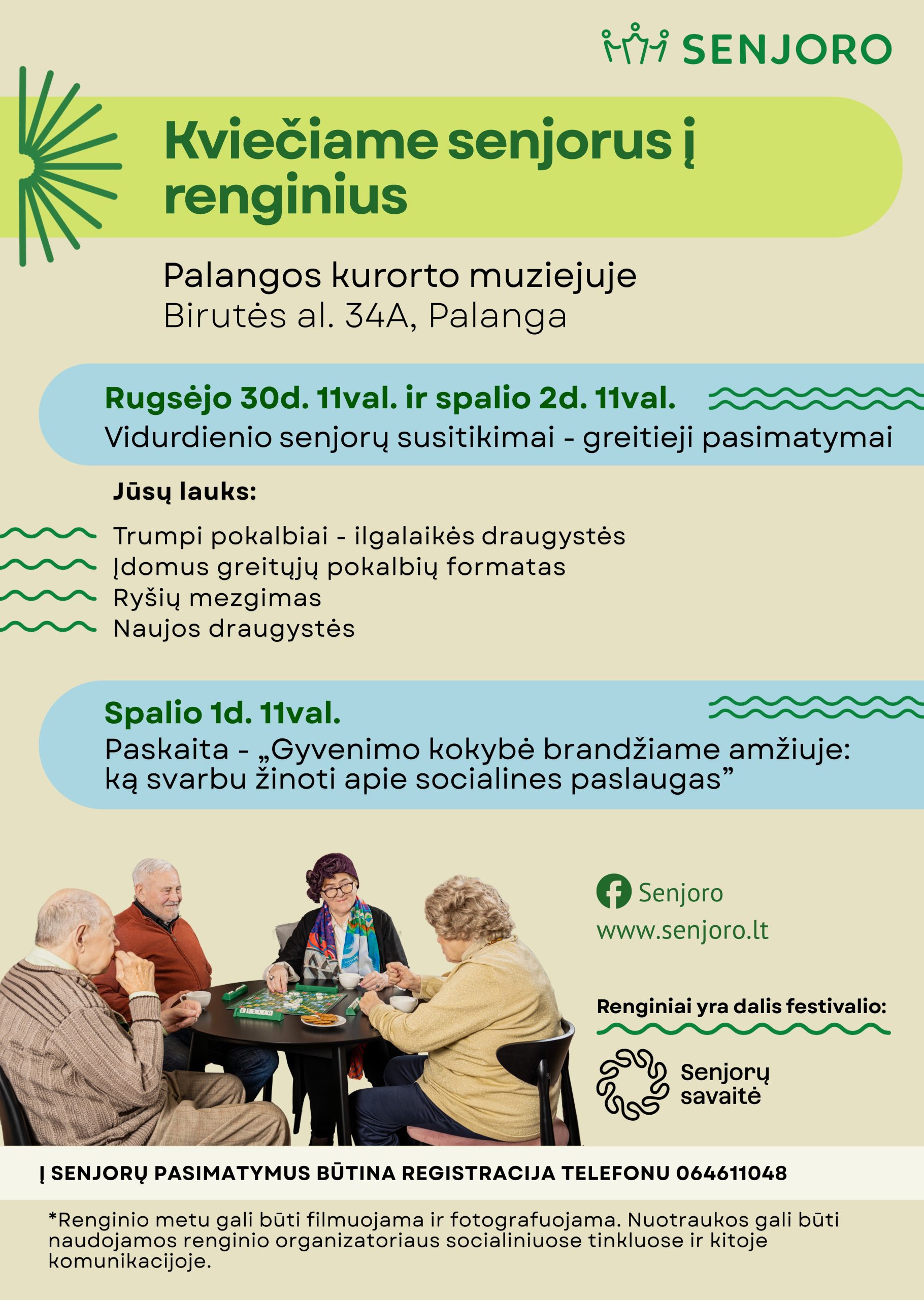VIDURDIENIO SENJORŲ SUSITIKIMAI – GREITIEJI PASIMATYMAI